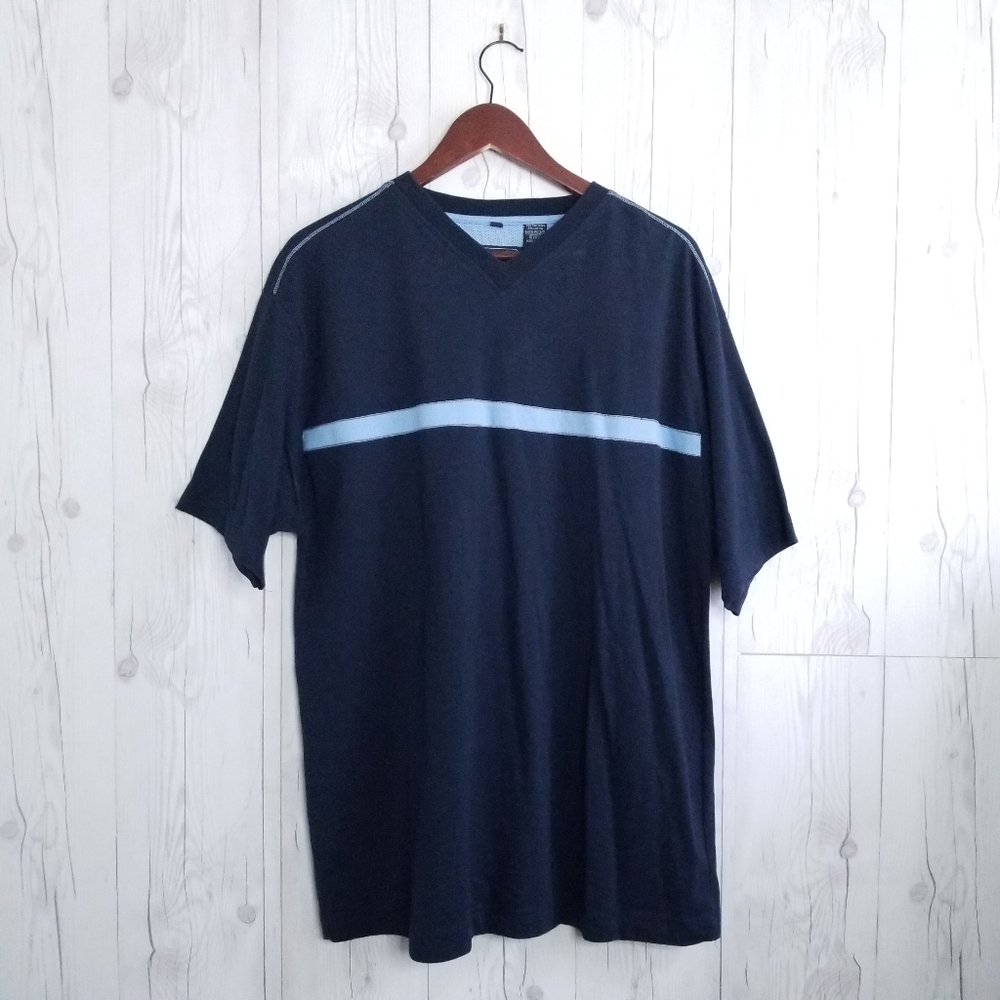 Point Zero • 90s SS V-Neck T-Shirt • SZ XL